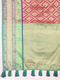 Vsaree Pink Silk Blend Saree With Designer Border And Rich Pallu or Blouse