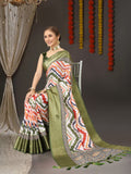 Vsaree Mehendi Kanjivaram Silk And Zari weaving Saree With Designer Border And Blouse