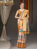 Vsaree Yellow Kanjivaram Silk And Zari weaving Saree With Designer Border And Blouse