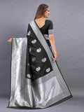 Vsaree Black Kanjivaram Silk And Zari weaving Saree With Designer Border And Blouse