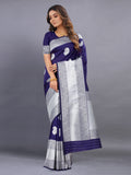 Vsaree Navy Blue Kanjivaram Silk And Zari weaving Saree With Designer Border And Blouse (Copy)