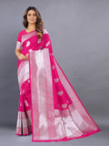 Vsaree Pink Kanjivaram Silk And Zari weaving Saree With Designer Border And Blouse