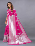 Vsaree Pink Kanjivaram Silk And Zari weaving Saree With Designer Border And Blouse