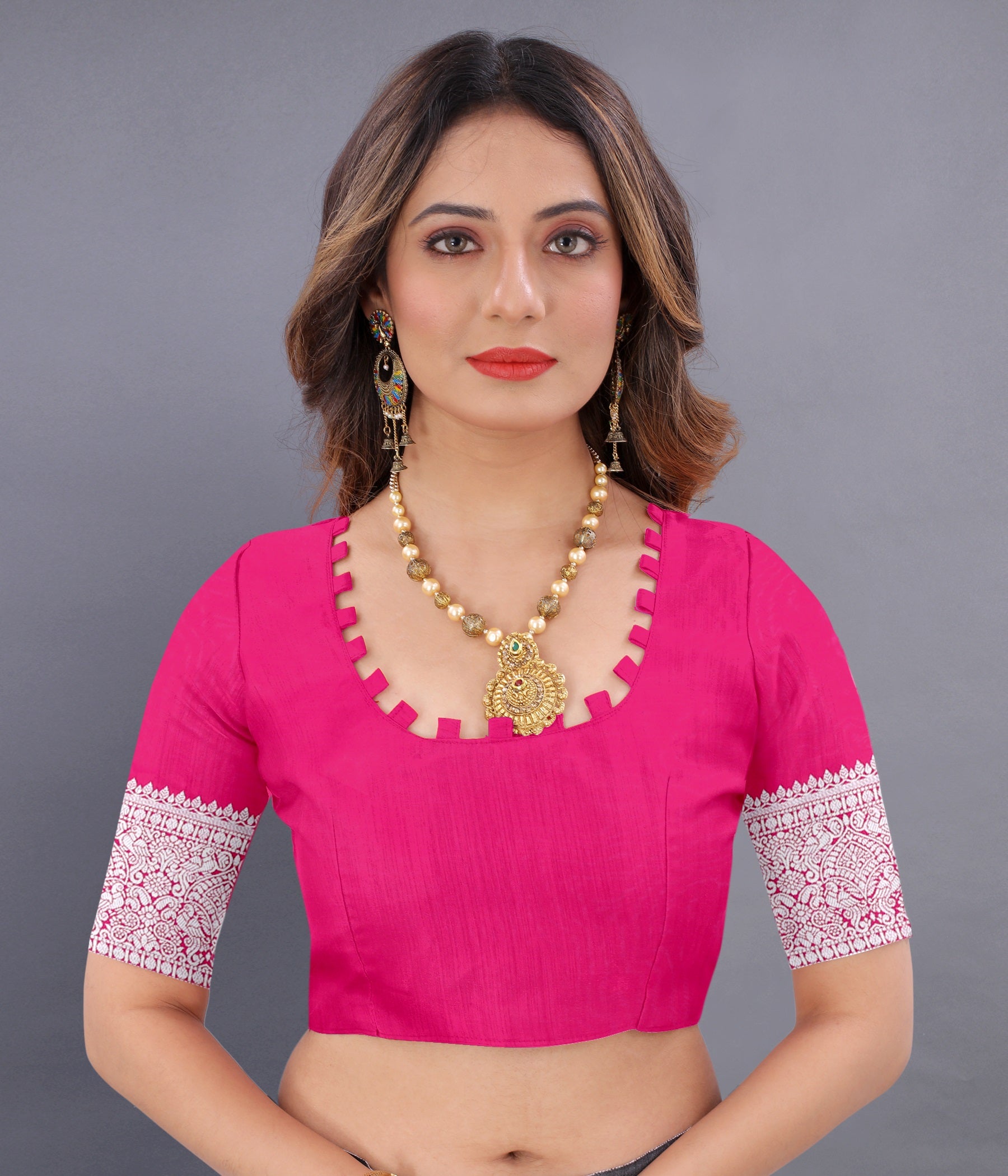 Vsaree Pink Kanjivaram Silk And Zari weaving Saree With Designer Border And Blouse