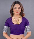 Vsaree Purple Kanjivaram Silk And Zari weaving Saree With Designer Border And Blouse