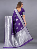 Vsaree Purple Kanjivaram Silk And Zari weaving Saree With Designer Border And Blouse