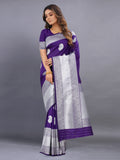 Vsaree Purple Kanjivaram Silk And Zari weaving Saree With Designer Border And Blouse