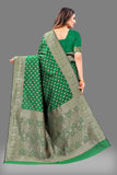 Vsaree Green Lichi Silk And Zari weaving Saree With Designer Border And Blouse