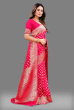 Vsaree Pink Lichi Silk And Zari weaving Saree With Designer Border And Blouse