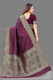 Vsaree Wine Lichi Silk And Zari weaving Saree With Designer Border And Blouse