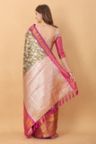 Vsaree Cream Kanjivaram Silk And Zari weaving Saree With Designer Border And Blouse