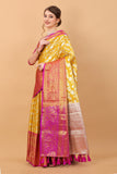 Vsaree Yellow  Kanjivaram Silk And Zari weaving Saree With Designer Border And Blouse