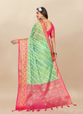 Vsaree Green Designer Organza Silk Saree With Heavy Rich Pallu And Blouse