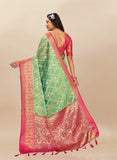 Vsaree Green Kanjivaram Silk And Zari weaving Saree With Designer Border And Blouse