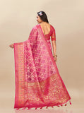 Vsaree Peach Kanjivaram Silk And Zari weaving Saree With Designer Border And Blouse