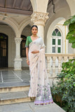 Vsaree Wine Muga Silk Saree With Unique Floral Weaving Pattern With Pichwai Type Weaving Pallu With Blouse