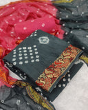 Zooara Grey Color Cotton Function And Wedding Dress Matrials With Bottom And Dupatta