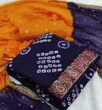 Zooara Purple Color Cotton Function And Wedding Dress Matrials With Bottom And Dupatta