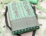 Zooara Sea Green Color Cotton Silk Function And Wedding Dress Matrials With Bottom And Dupatta