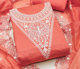 Zooara Orange Color Chanderi Function And Wedding Dress Embrodary Work Matrials With Bottom And Dupatta