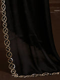 Vsaree Black Satin Chiffon Stone Work Saree With Pallu And Stone Work Satin Chiffon Blouse