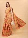 Vsaree Banarasi Cotton Blend Saree With Designer Border And Blouse