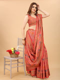 Vsaree Banarasi Cotton Blend Saree With Designer Border And Blouse