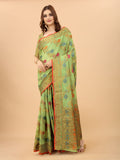 Vsaree Banarasi Cotton Blend Saree With Designer Border And Blouse