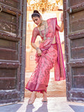 Vsaree Pink Cotton Silk Saree Zari Weaving Border And Fancy Pallu With Blouse