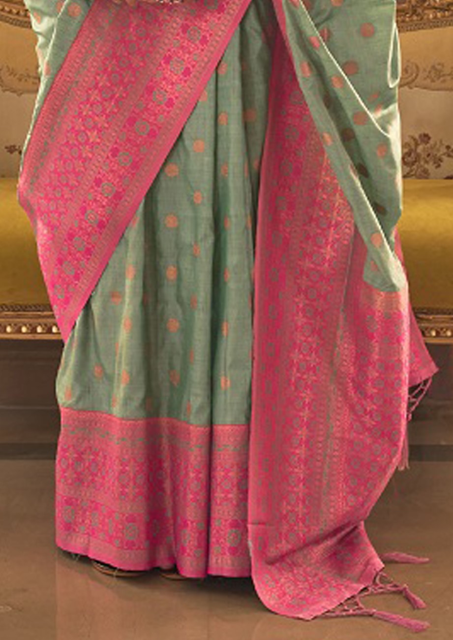 Vsaree Green Designer Art Silk Saree With Having Rich Pallu And Blouse