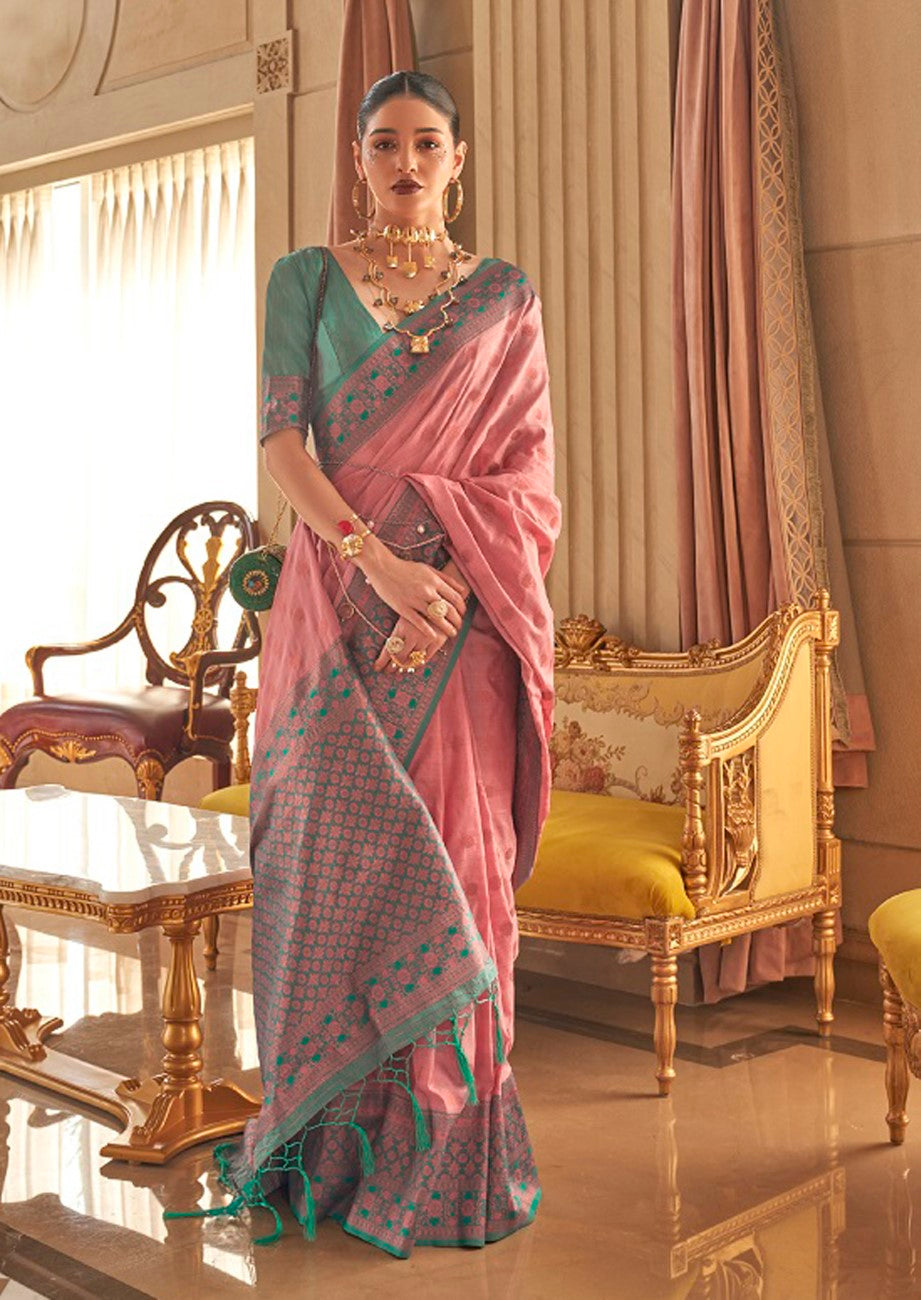 Vsaree Pink Designer Art Silk Saree With Having Rich Pallu And Blouse