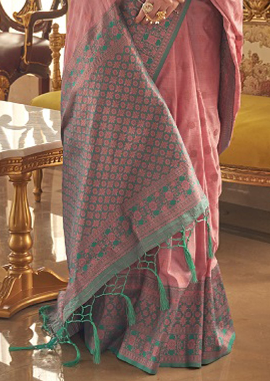 Vsaree Pink Designer Art Silk Saree With Having Rich Pallu And Blouse