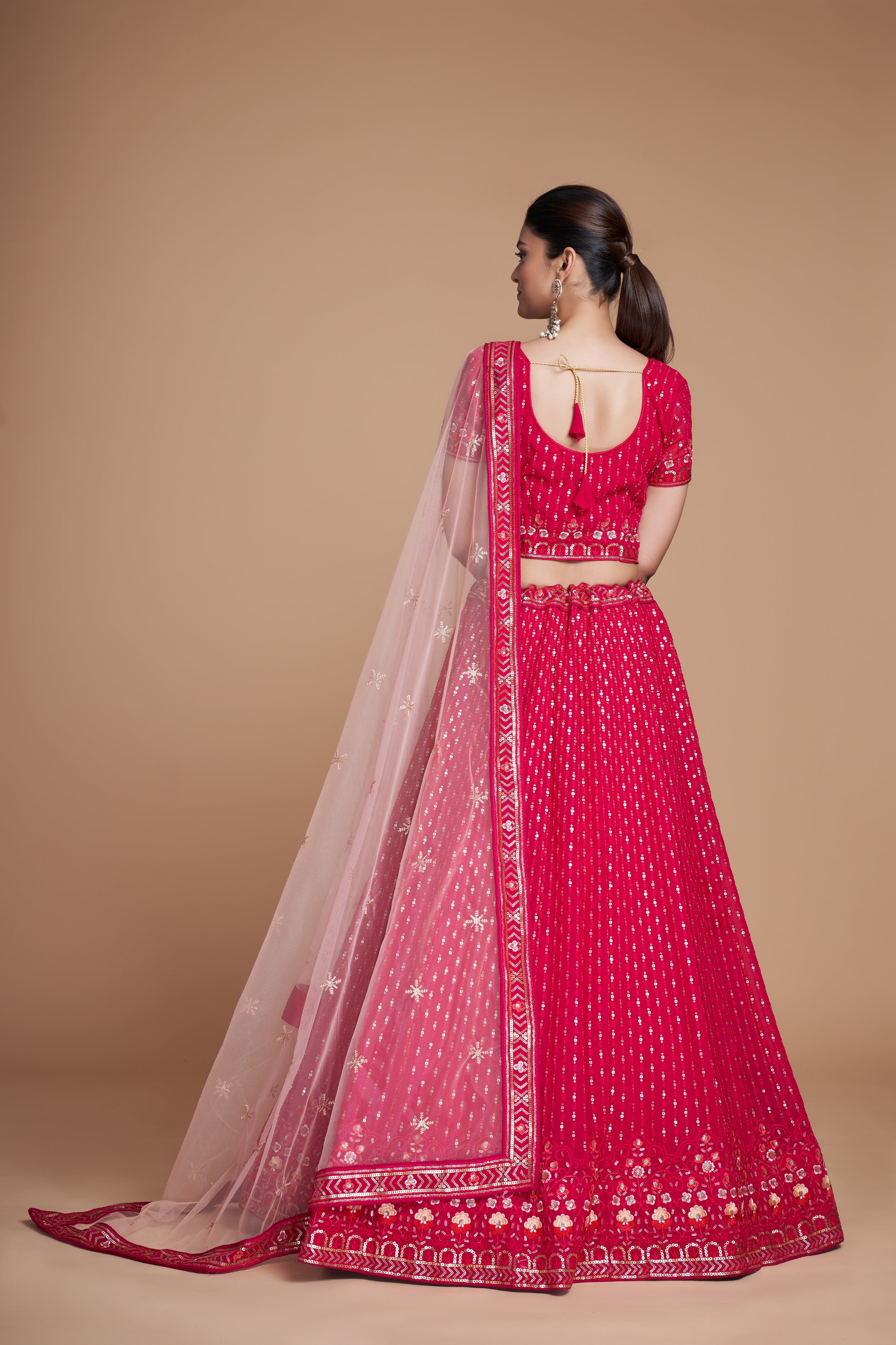 WOMEN'S THREAD & EMBROIDERY WORK GEORGETTE FOR TRADITIONAL LEHENGA CHOLI