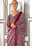 Vsaree Maroon Banarasi Silk Designer Saree With Banarasi Border And Blouse