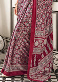 Vsaree Maroon Banarasi Silk Designer Saree With Banarasi Border And Blouse