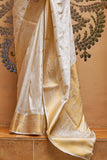 Designer Banarasi Soft Kalandi Silk Saree With Blouse And Heavy Rich Pallu