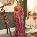 Vsaree Maroon Banarasi Silk Golden Border With Banarasi Design Saree And Blouse