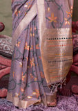 Vsaree Purple Banarasi Silk Designer Saree With Banarasi Border And Blouse