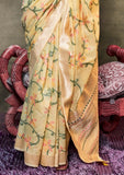 Vsaree Yellow Banarasi Silk Designer Saree With Banarasi Border And Blouse