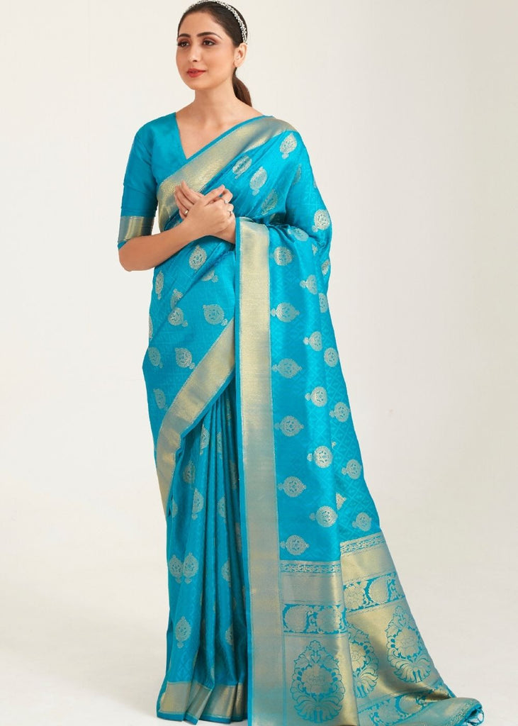 Vsaree Blue Designer Art Silk Saree With Having Rich Pallu And Blouse