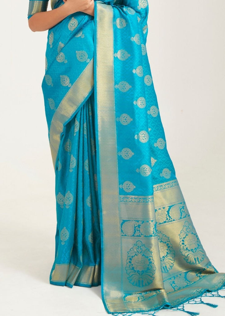 Vsaree Blue Designer Art Silk Saree With Having Rich Pallu And Blouse