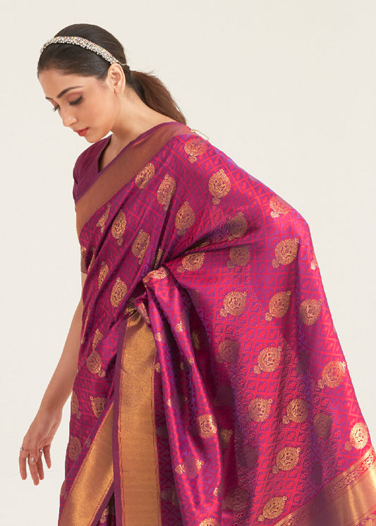 Vsaree Wine Designer Art Silk Saree With Having Rich Pallu And Blouse