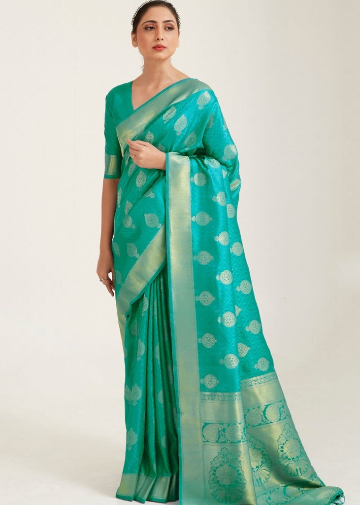 Vsaree Green Designer Art Silk Saree With Having Rich Pallu And Blouse