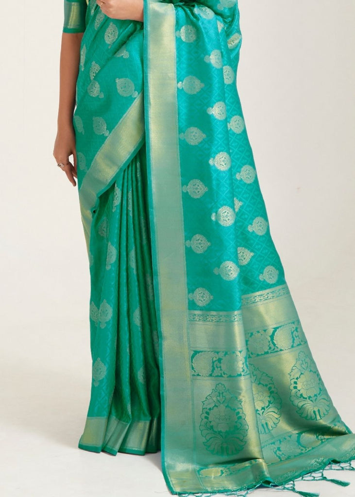 Vsaree Green Designer Art Silk Saree With Having Rich Pallu And Blouse