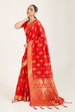 Vsaree Red Designer Art Silk Saree With Having Rich Pallu And Blouse