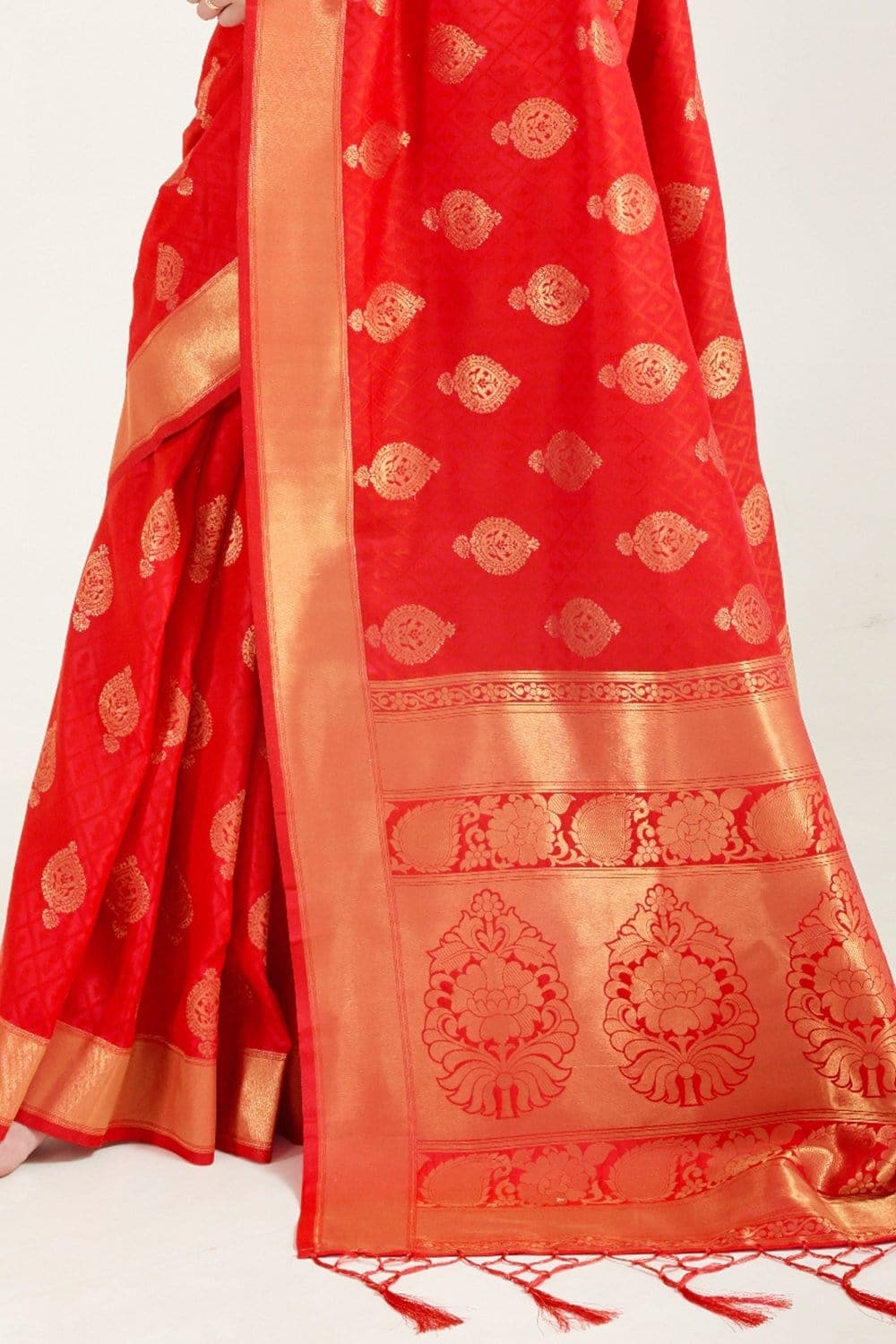 Vsaree Red Designer Art Silk Saree With Having Rich Pallu And Blouse