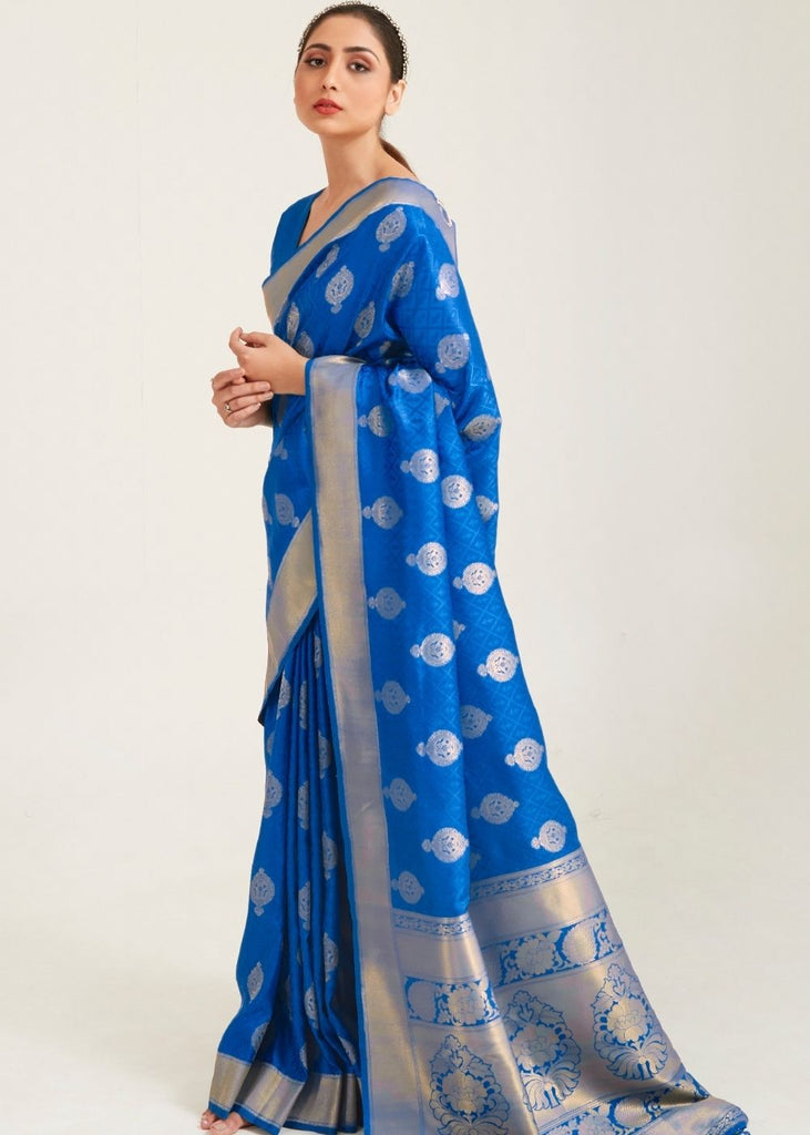 Vsaree Blue Designer Art Silk Saree With Having Rich Pallu And Blouse