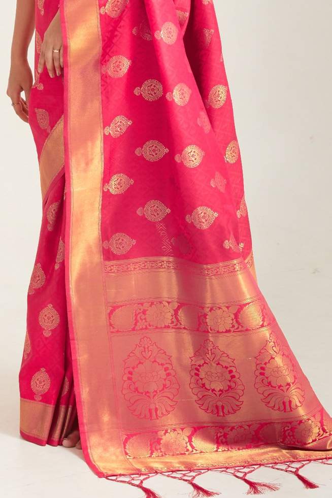 Vsaree Rani Pink Designer Art Silk Saree With Having Rich Pallu And Blouse