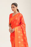 Vsaree Orange Designer Art Silk Saree With Having Rich Pallu And Blouse