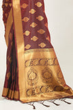 Vsaree Brown Designer Art Silk Saree With Having Rich Pallu And Blouse